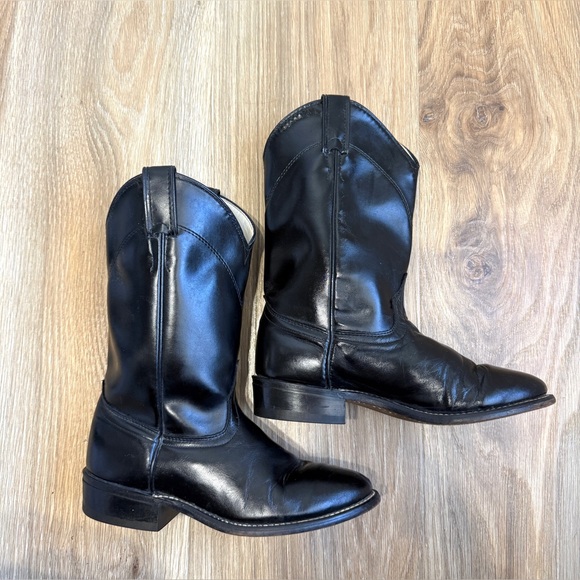 Laredo Vintage Black Leather Roper Cowboy Boots Made in USA Men’s 6.5 - Picture 6 of 9